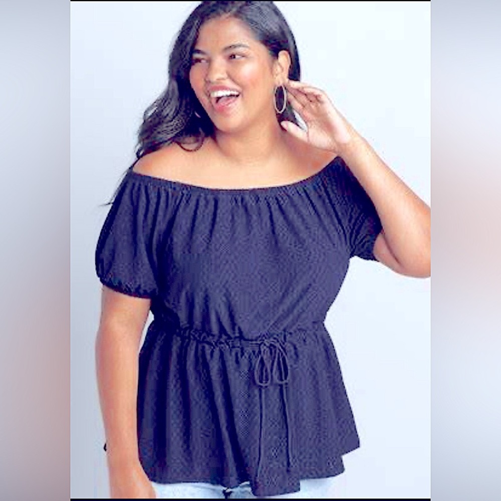 Lane Bryant Royal Blue Off the shoulders Peplum blouse with inner lining 18/20